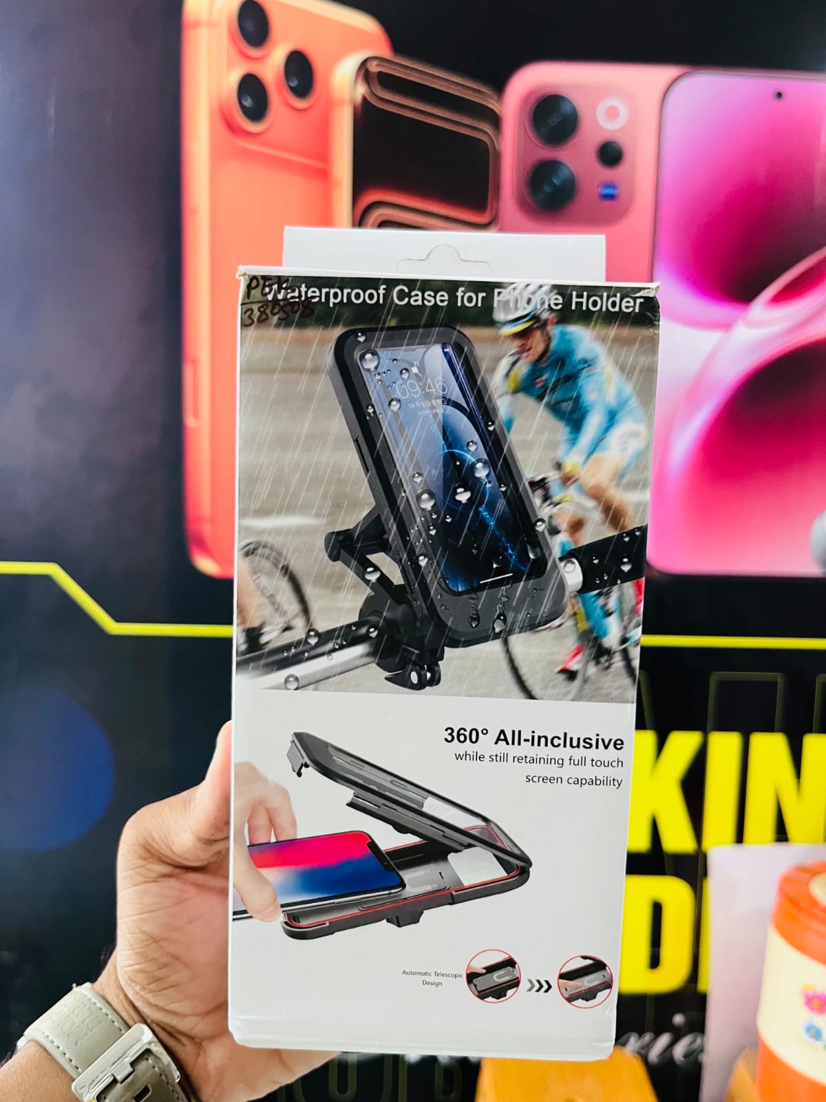 Waterproof case for phone holder